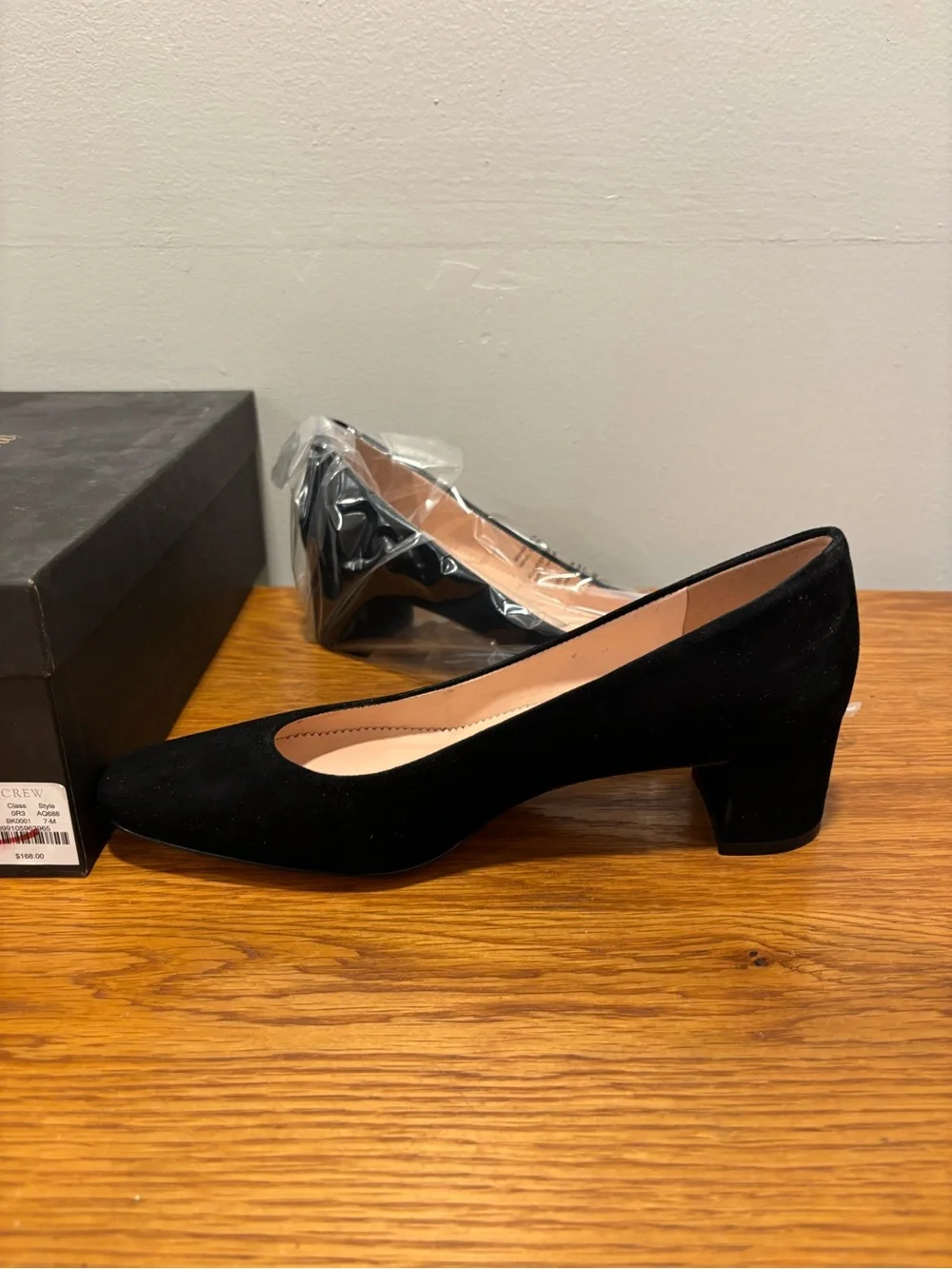 J. Crew Black Suede Classic Block Heel Pump